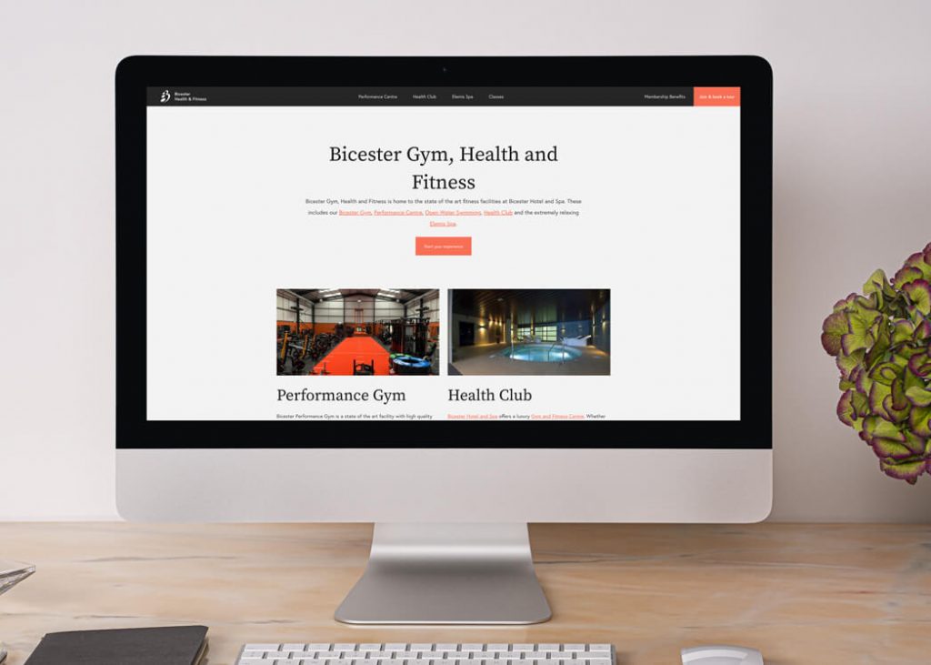Bicester Gym Website - Desktop