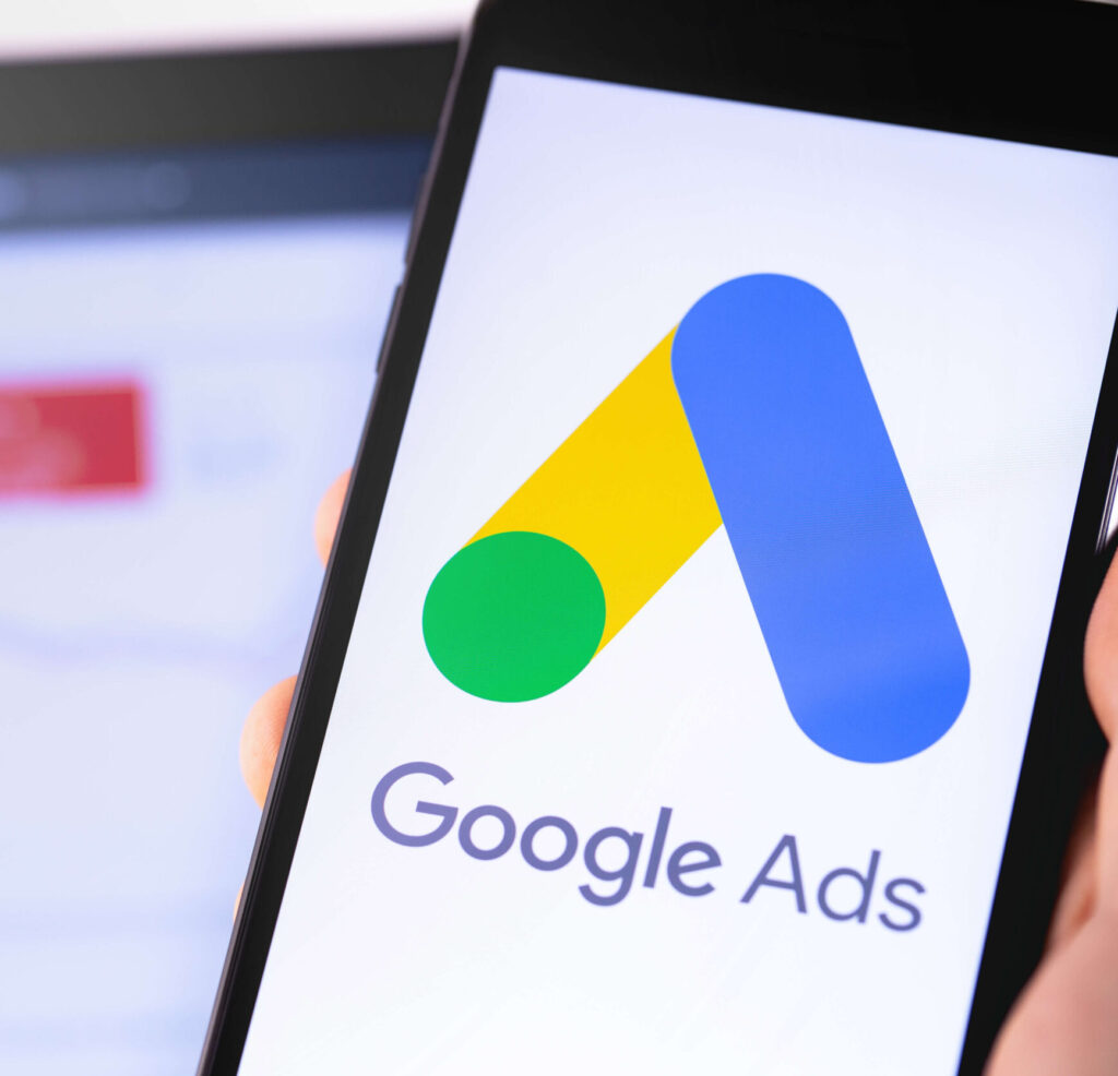 google ads logo with faded background