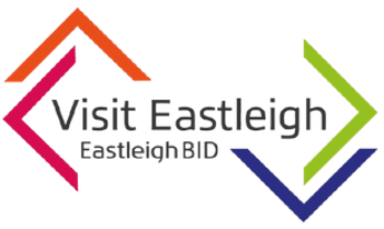 Visit Eastleigh company logo with stylised text and location pin.