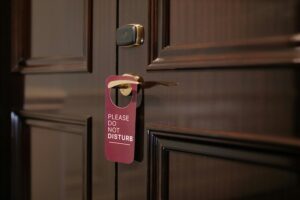 do not disturb sign on hotel door