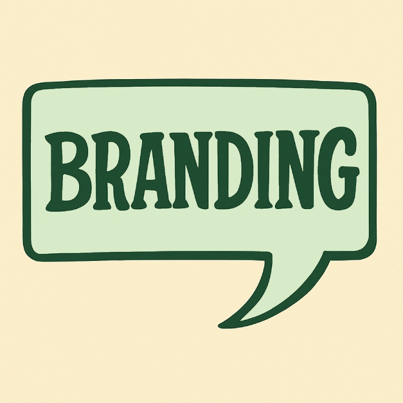 Cartoon illustration in 1950s rubber hose style showing branding and logo design.