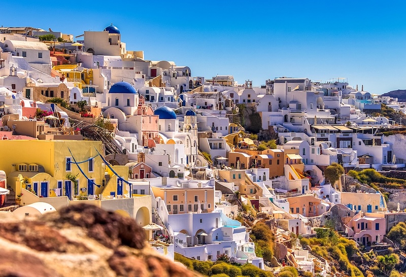 cliffside in santorini, greece