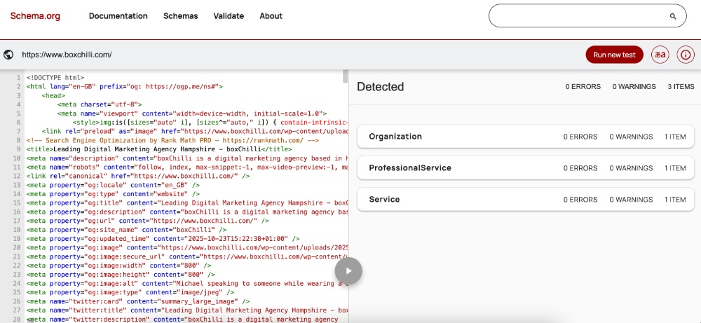 schema validator bc website