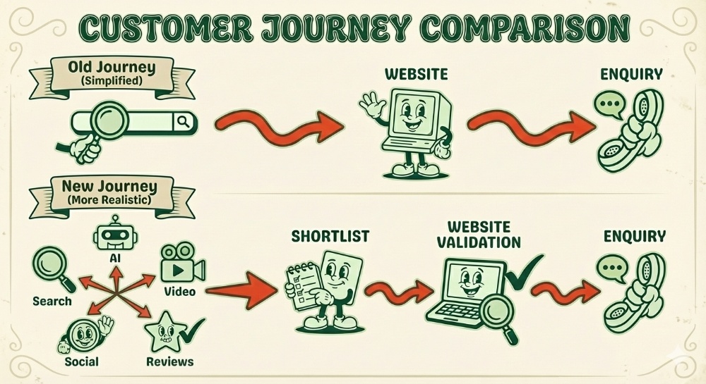 customer journey comparison infographic
