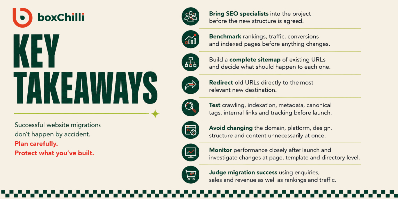 key takeaways website migration