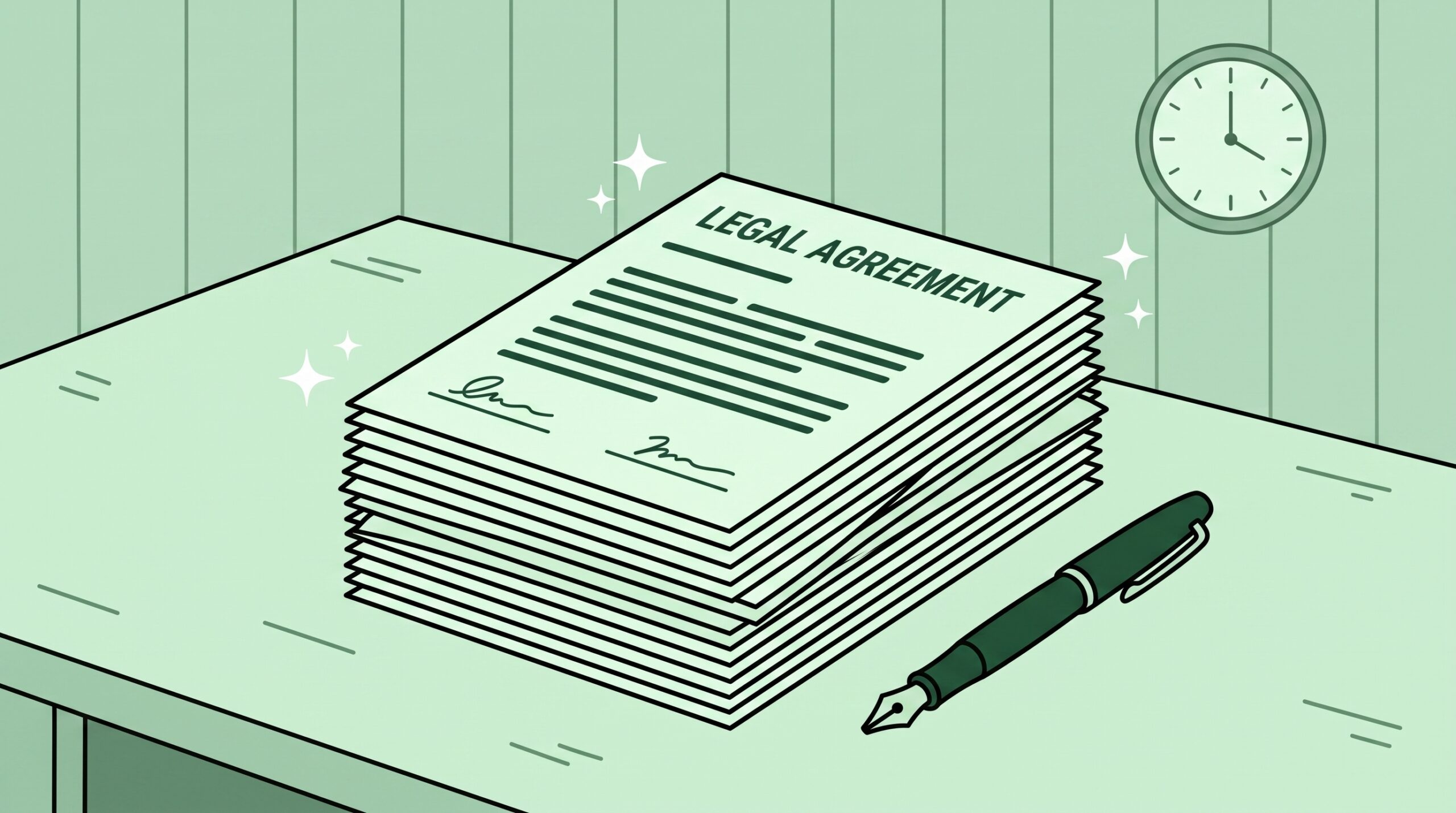 Rubberhose image featuring legal documents
